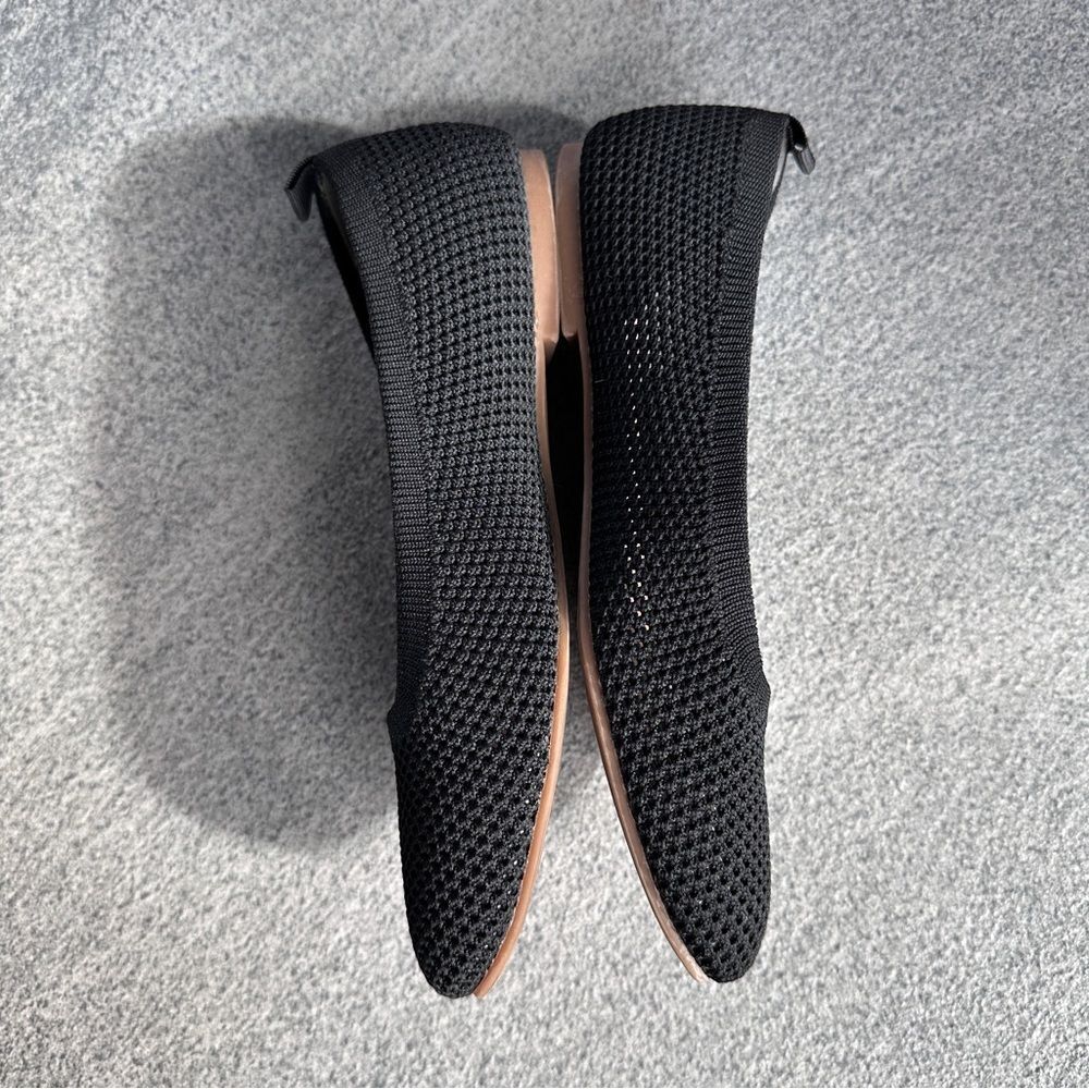 EUC Lucky "Daneric" Black Slip‑On Ballet Flat Square Toe Washable Travel Shoe 7 - Picture 5 of 13
